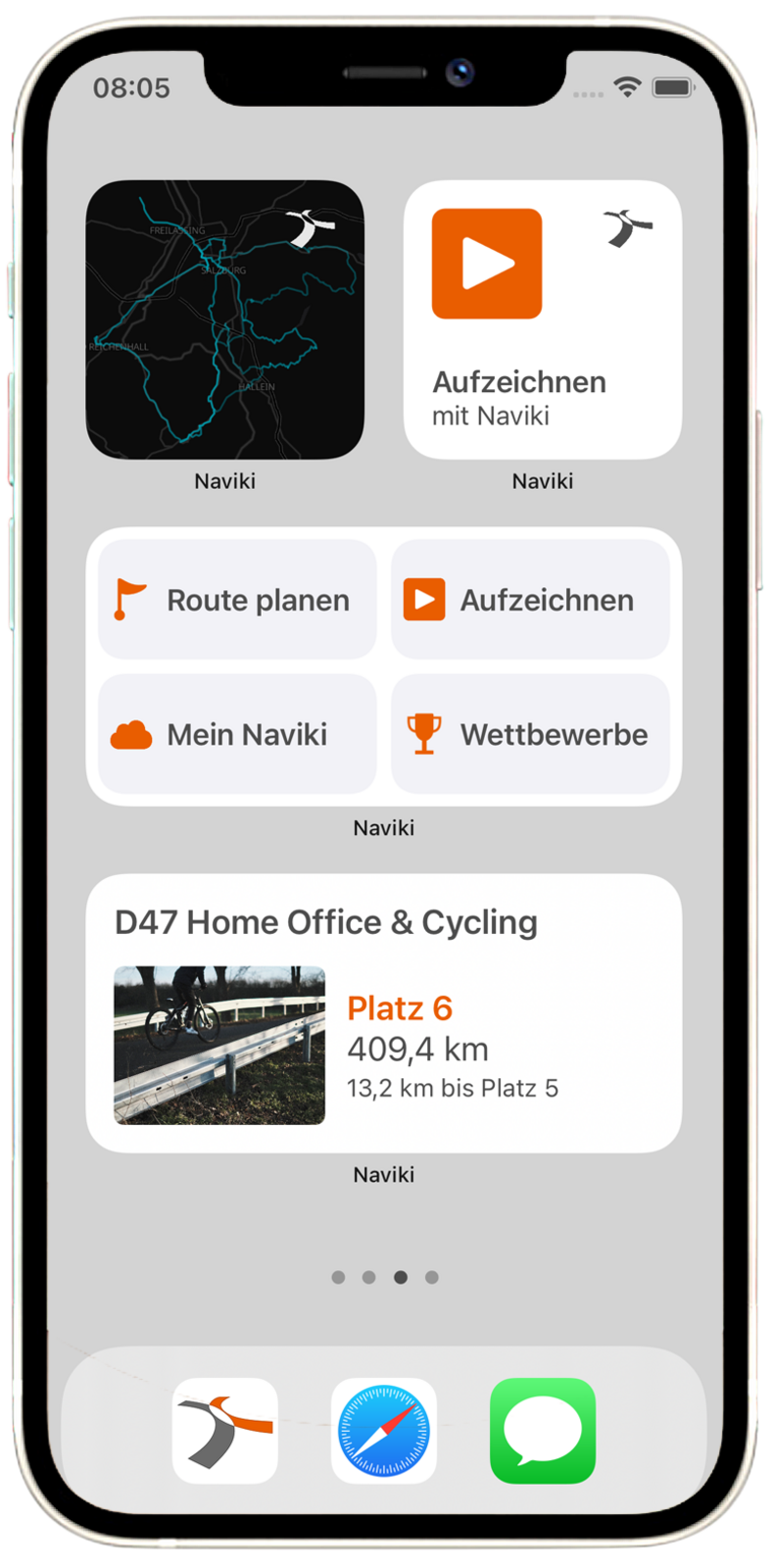 Naviki Widgets auf iOS 14 Homescreen